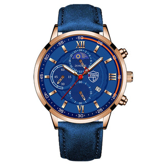 Fashion Mens Sports Watches Man Business Quartz Wristwatch Luxury Black Leather Bracelet Men Casual Luminous Clock Watch ALODIA STORE