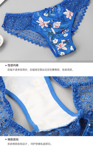New 2020 sexy 3/4 cup back closure lace women bra set thong hollow out  underwear  intimante  lingerie alodia store
