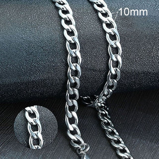 Vnox Men's Cuban Link Chain Necklace Stainless Steel Black Gold Color Male Choker colar Jewelry Gifts for Him ALODIA STORE