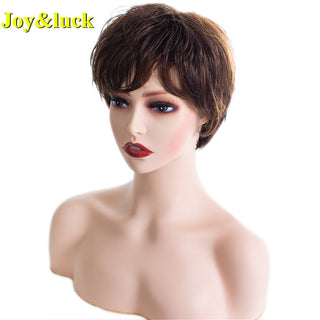 Short Ombre Blonde Wig Synthetic Bob Straight Hair With Bangs Women Natural Daily Wear Wig ALODIA STORE