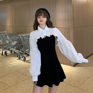 Elegant Party Dress Women Long Sleeve Sweet Empire High Street Mini Dress Gothic Y2k Dress ALODIA STORE