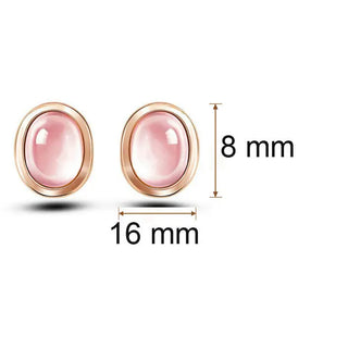 High Quality Natural Stones QUARTZ Clavicle Chain Necklace Pink Stone Earrings Wholesale necklace Jewelry Set For grandma Mum ALODIA STORE