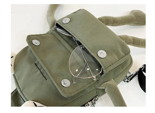 Personality Girl Small Bag Cartoon Cute Frog Bag Casual Messenger Bag Chest Bag Unisex Shoulder Crossbody Bag Nylon Women Bag ALODIA STORE