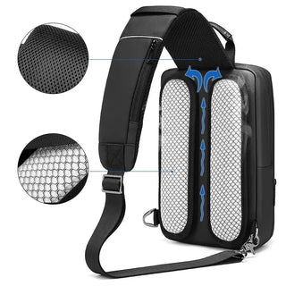 EURCOOL Crossbody Bag Men USB Charging Chest Pack Travel Water Repellent Hand Casual Shoulder Bag Male Purses сумки на плечо ALODIA STORE