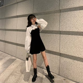 Elegant Party Dress Women Long Sleeve Sweet Empire High Street Mini Dress Gothic Y2k Dress ALODIA STORE