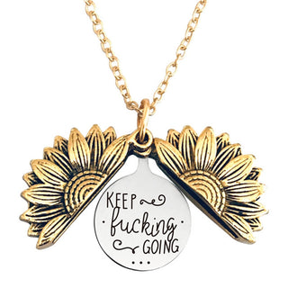 New Stainless Steel Necklaces For Women Open Locket Necklace Engraved You Are My Sunshine Sunflower Pendant Necklace Gift ALODIA STORE