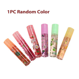 1PCS Colors Roll-on Fruit Oil Lip Balm Lip Oil Moisturizing Mirror Transparent Lip Long lasting Hydrating Lip gloss Cosmetics ALODIA STORE