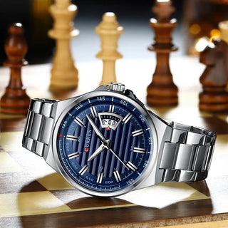 Top Brand CURREN Luxury Quartz Watches for Men Wrist Watch Classic Silver Stainless Steel Strap Men's Watch Waterproof 30M ALODIA STORE