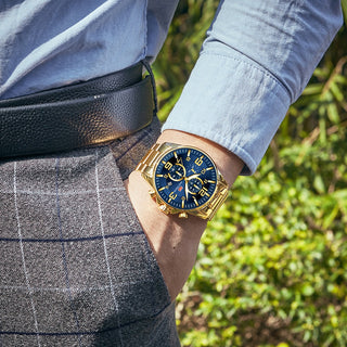 MINI FOCUS Watches Mens Top Brand Luxury Gold Watch Calendar Waterproof Chronograph Multifunction Business relogio masculino New ALODIA STORE