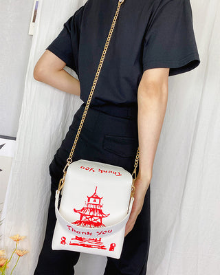 ENJOININ Chinese Takeout Box Purse Pu Leather Women ALODIA STORE