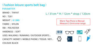 TINYAT New Men Casual Waist Pack Bag Brand Canvas Shoulder Fanny Packs Women Belt Bag Pouch For Money Phone Black Bum Hip Bag ALODIA STORE