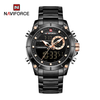 NAVIFORCE Luxury Original Sports Wrist Watch For Men Quartz Steel Waterproof Dual Display Fashion Watches Relogio Masculino 9163 ALODIA STORE