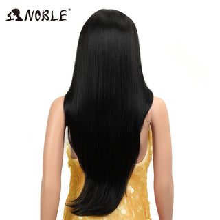 Noble Hair Synthetic Lace Front Wig Long straight 28 Inch Lace Wig Ombre Blonde Wig Heat Resistant Wigs For Women Lace Front Wig ALODIA STORE
