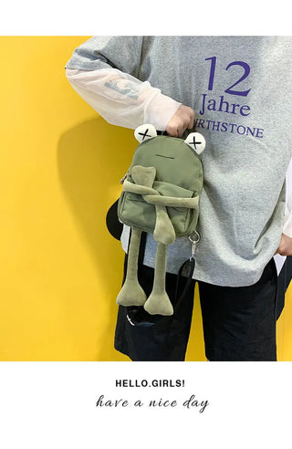 Personality Girl Small Bag Cartoon Cute Frog Bag Casual Messenger Bag Chest Bag Unisex Shoulder Crossbody Bag Nylon Women Bag ALODIA STORE
