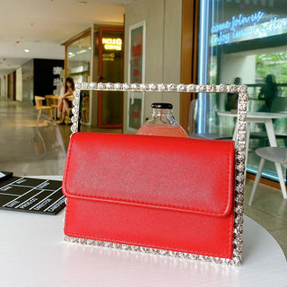 Luxury Colored Diamond Half Moon Women Purses and Handbags Evening Bag Serpentine Designer Party Clutch Bag Chic Wedding Bag ALODIA STORE