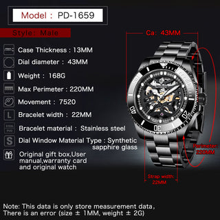 PAGANI DESIGN Stainless Steel Waterproof Mechanical Watch Top Brand Sapphire Glass Automatic Watch Luxury Business Men Watch ALODIA STORE
