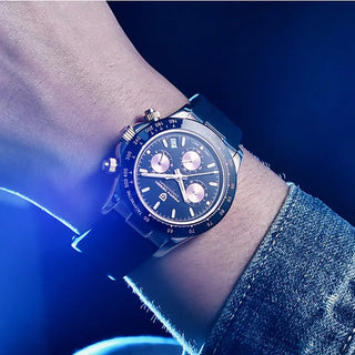 PAGANI DESIGN Top Brand New Rubber Strap Chronograph Watch Men Quartz Wristwatch Luxury Sapphire Glass Sports Watch Men Relogio ALODIA STORE