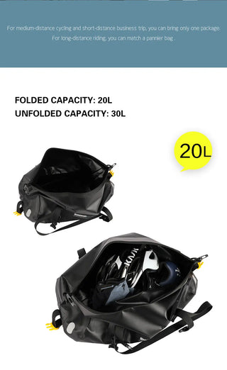 Rhinowalk 20L Waterproof Pannier Bag Multifunctional Bike Bag High Capacity Bicycle Bag Shoulder Bag Bike Accessory ALODIA STORE
