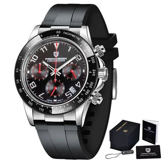 PAGANI DESIGN Top Brand New Rubber Strap Chronograph Watch Men Quartz Wristwatch Luxury Sapphire Glass Sports Watch Men Relogio ALODIA STORE