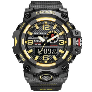 SMAEL Men Sport Watches Dual Time Digital Watch Quartz 50m Waterproof Watch Led Military Watch Sport 8035 Men Watches Wristwatch ALODIA STORE
