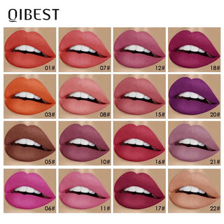QIBEST Liquid Lipstick Waterproof Lipgloss 24 Color Lipgloss Lipstick Lips Makeup Cosmetic Long Lasting Lip Tint Lip Gloss Matte ALODIA STORE