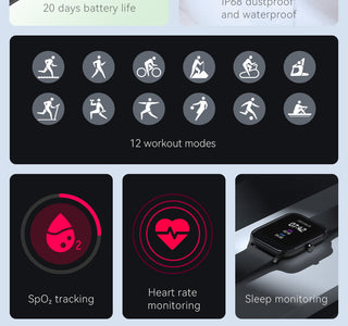 HAYLOU GST Smart Watch Men Women Watch Blood Oxygen Heart Rate Sleep Monitor 12 Sport Models Custom Watch Face Global Version ALODIA STORE