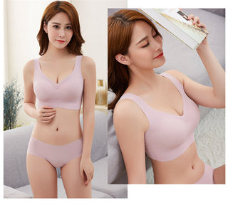 Ice Silk Bra Seamless Vest Bras Women Push Up Underwear Lingerie Sleep Top Padded Bralette Soutien Gorge нижнее белье женское ALODIA STORE