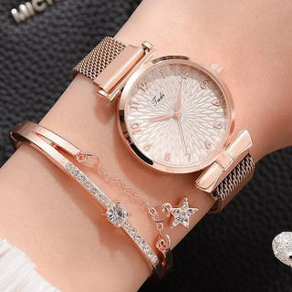 Luxury Women Bracelet Quartz Watches For Women Magnetic Watch Ladies Sports Dress Pink Dial Wrist Watch Clock Relogio Feminino ALODIA STORE