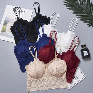 SVOKOR Women Wireless Lace Bra Push Up Tube Top Plus Size Sport Bralette Underwear Non-adjusted Straps Lingerie Full Cup ALODIA STORE