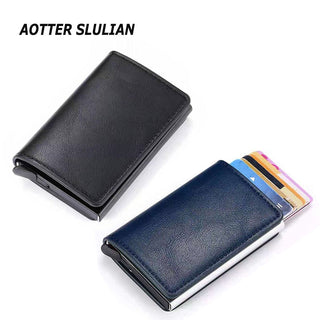 Men Smart Wallet Rfid Safe Anti-theft Holder Women Small Purse Bank ID Cardholder Metal ALODIA STORE