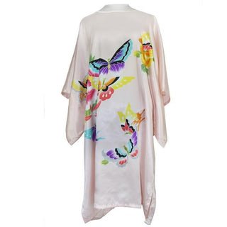 Sexy Female Silk Rayon Robe Bath Gown Nightgown Summer Casual Home Dress Printed Loose Sleepwear Plus Size Nightwear Bathrobe ALODIA STORE
