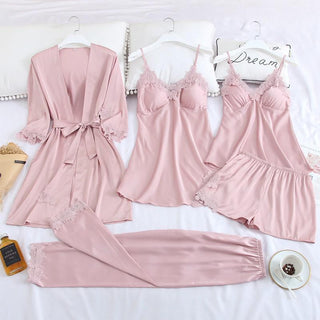 Sexy Lady Women Satin Short Kimono Robe Pajamas Bathrobe Print Floral Sleepwear Soft Wedding Bride Bridesmaid Homewear ALODIA STORE