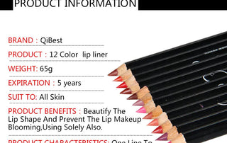 QIBEST 12Colors Lip Liner Lip Makeup Long-lasting Matte Lipliner Pencil Waterproof Moisturizing Lipstick Contour Cosmetics TSLM2 ALODIA STORE