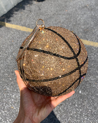 Luxury Basketball Diamond Party Evening Bag Purses and Handbag for Women Ball Shape Shoulder Bag Clutch Designer Crossbody Bag ALODIA STORE