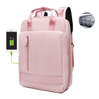 Waterproof Stylish Laptop Backpack Women 13.3 14 15.6 inch Korean Fashion Oxford Canvas USB College Backpack Bag Female Mochila ALODIA STORE