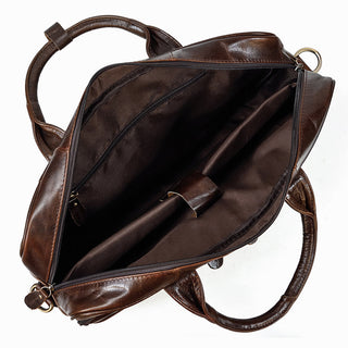 MAHEU Retro Laptop Briefcase Bag Genuine Leather Handbags Casual 15.6 Pad Bag Daily Working Tote Bags Men Male bag for documents ALODIA STORE