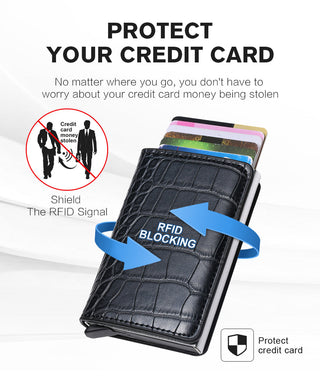 Men Smart Wallet Rfid Safe Anti-theft Holder Women Small Purse Bank ID Cardholder Metal ALODIA STORE