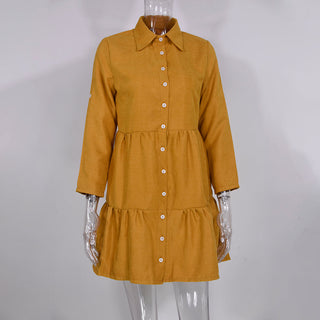 Shirt Dress Long Sleeve Women Clothing Autumn Winter Dress Button Turn-down Collar Ladies A-line Mini Party Dress 2022 Vestidos ALODIA STORE