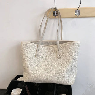 Summer large-capacity shoulder bag female 2021 new fashion solid color handbag commuter shopping bag tote bag ALODIA STORE