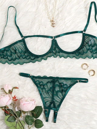 Ellolace Lingerie Set Sexy Hollow Out Lingerie Underwear Set Women's Push Up Bra Erotic Lingerie Sex Underwear For Women ALODIA STORE