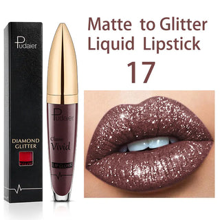 Sexy Diamond Shimmer Glitter Lipg Loss Matte To Glitter Liquid Lipstick Waterproof Diamond Pearl Colour Lip Gloss Makeup Beauty ALODIA STORE