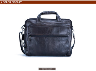 Large Men Leather Handbgs Male Genuine Leather Business Travel Brifcases Bag Men's 15.6 Inch Laptop Shoulder Bag Business A4 Bag ALODIA STORE