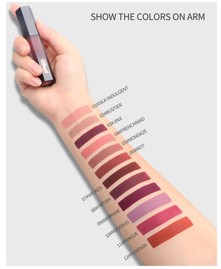 QIBEST Lip Gloss Makeup Moisturizer Waterproof 12 Colors Makeup Lipstick Long Lasting Liquid Lipstick Lip Tint Cosmetics TLSM2 - Alodia Store