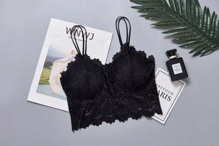 SVOKOR Women Wireless Lace Bra Push Up Tube Top Plus Size Sport Bralette Underwear Non-adjusted Straps Lingerie Full Cup ALODIA STORE
