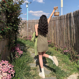 Spring dress Koreastyle versatile avocado fruit green dress ALODIA STORE