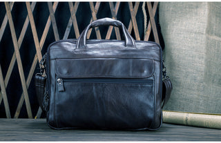 Large Men Leather Handbgs Male Genuine Leather Business Travel Brifcases Bag Men's 15.6 Inch Laptop Shoulder Bag Business A4 Bag ALODIA STORE