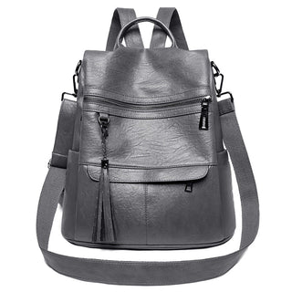 New Women Backpacks Soft Leather Fashion Casual Tassel ALODIA STORE