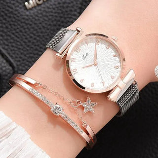Luxury Women Bracelet Quartz Watches For Women Magnetic Watch Ladies Sports Dress Pink Dial Wrist Watch Clock Relogio Feminino ALODIA STORE