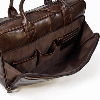 MAHEU Retro Laptop Briefcase Bag Genuine Leather Handbags Casual 15.6 Pad Bag Daily Working Tote Bags Men Male bag for documents ALODIA STORE