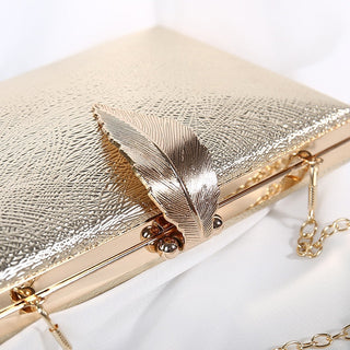 Gold For Bridal Metal Leaf Lock Shoulder Bag  ZD1524 ALODIA STORE